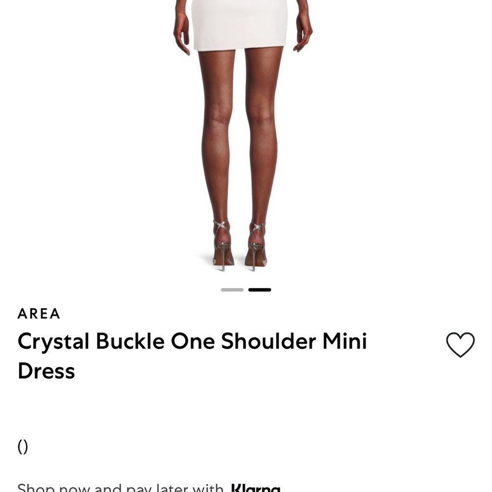 AREA Crystal Buckle Mini White Dress with Rhinestone Detail, Size M, Never worn - Picture 11 of 12